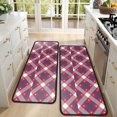 thumbnail image 4 of Kitchen Rugs Sets Of 2,Red Blue White Star Plaid Checkered Pattern Anti Fatigue Kitchen Mat Rugs Non Slip Washable,Decorative Kitchen Floor Mats for Kitchen,Sink,Laundry,17"x47"+17"x47", 4 of 5