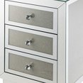 thumbnail image 4 of Benjara BM225699 3 Drawer Mirrored Nightstand with Faux Diamond Inlay, Silver, 4 of 5