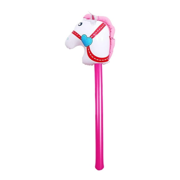 Caballo de palo que explota Macarena Juguete de palo con forma de cabeza de caballo rosa