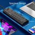 thumbnail image 2 of 16-in-1 Surge Protector Power Strip, 12 AC Outlets & 4 USB Ports (Type-C), 5ft Cord, Overload Protection, 1875W/125V, for Home, Office, Gaming, 2 of 8