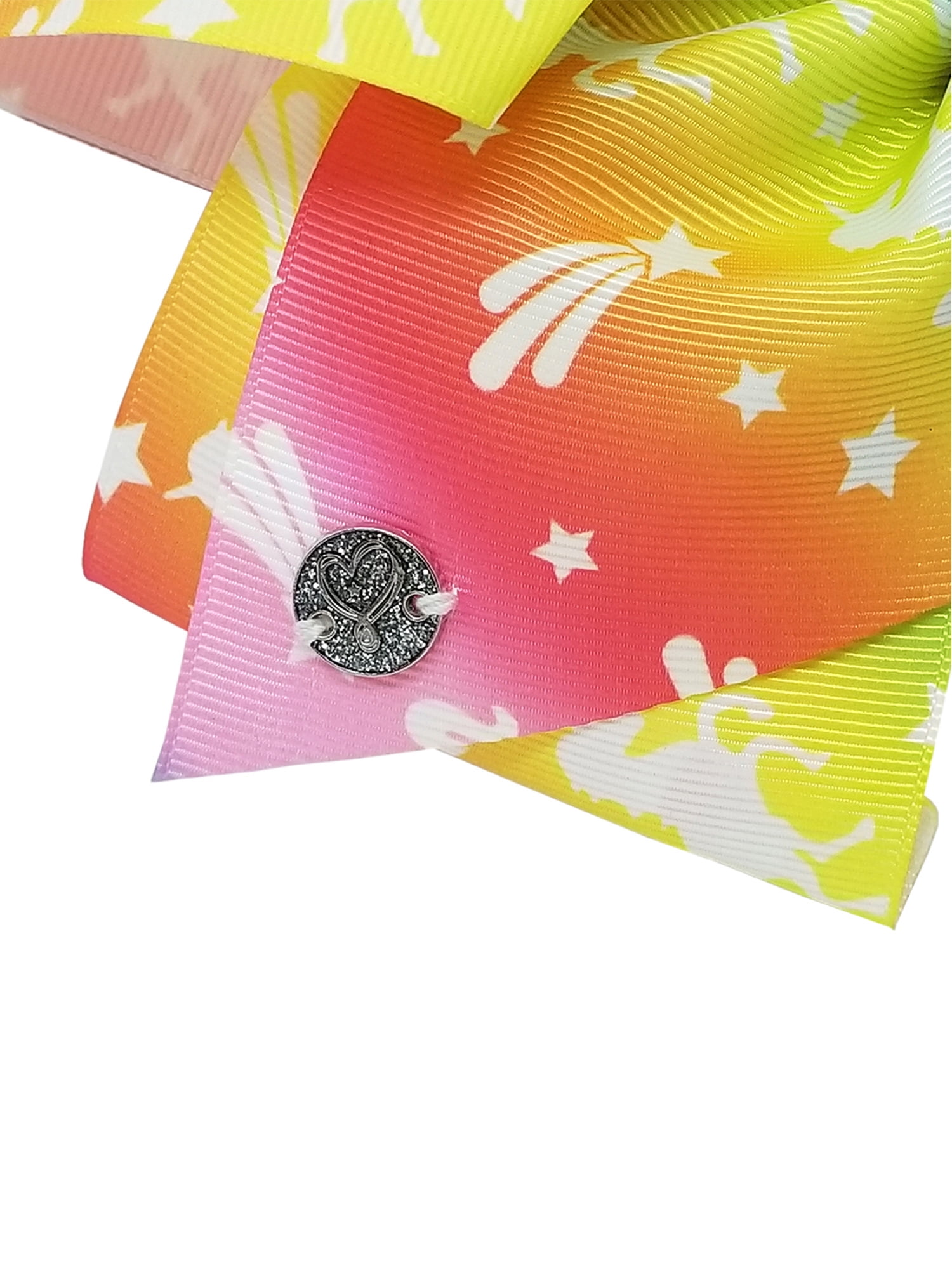JoJo Siwa Large Cheer Hair Bow (Rainbow with Stars)