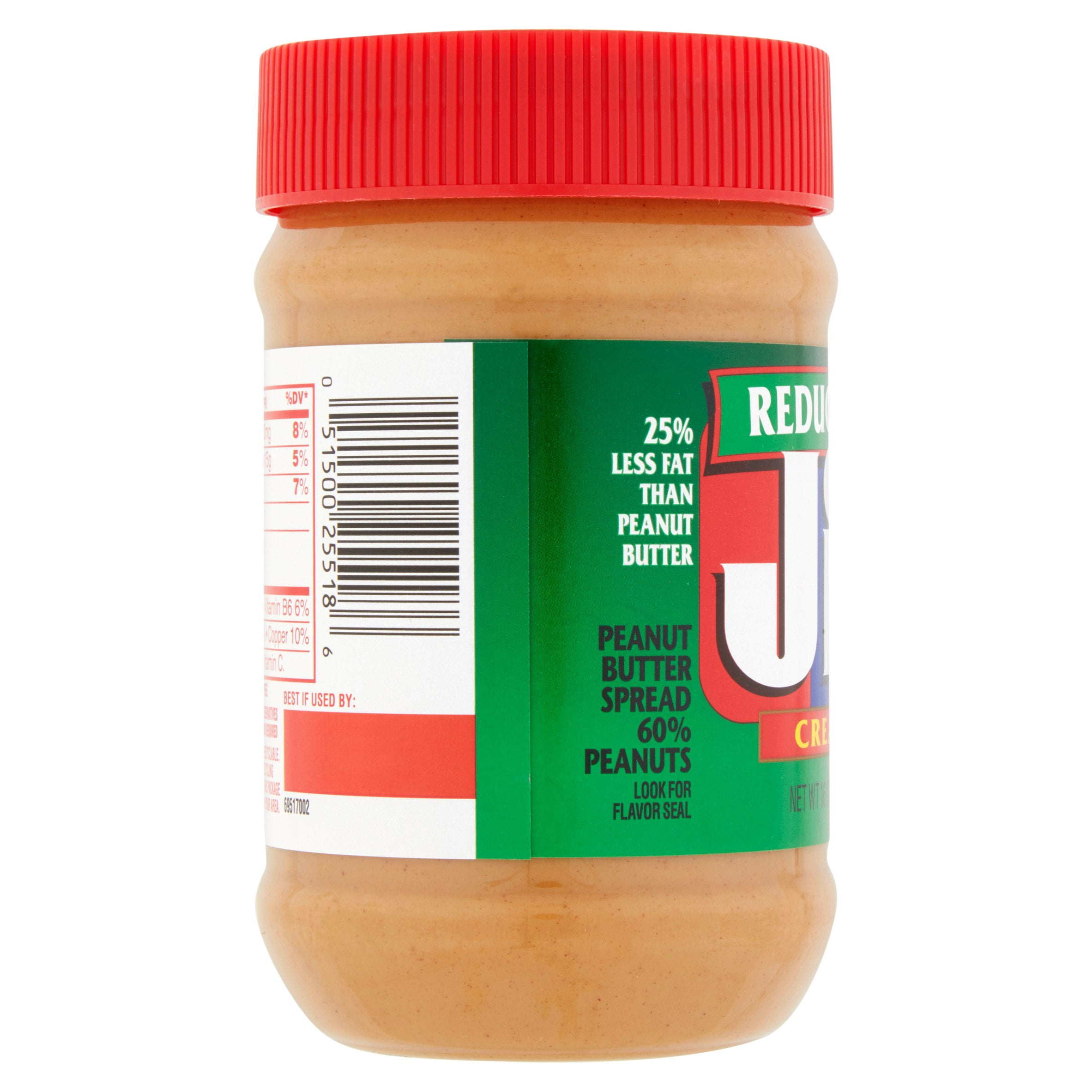 Jif Reduced Fat Creamy Peanut Butter 16 oz (Pack of 4)