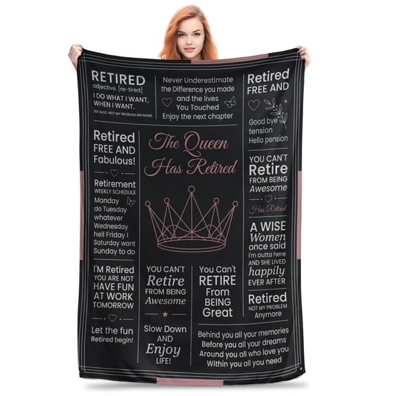 Retirement Gifts for Woman, Retirement Blanket Gifts for Women, Best Retirement Gifts Ideas, Coworker Leaving Gift Retired Throw Blankets 50x40