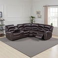 thumbnail image 4 of Benjara Qox Power Reclining Sectional Sofa Set- USB Port- Bonded Leather- Brown, 4 of 7