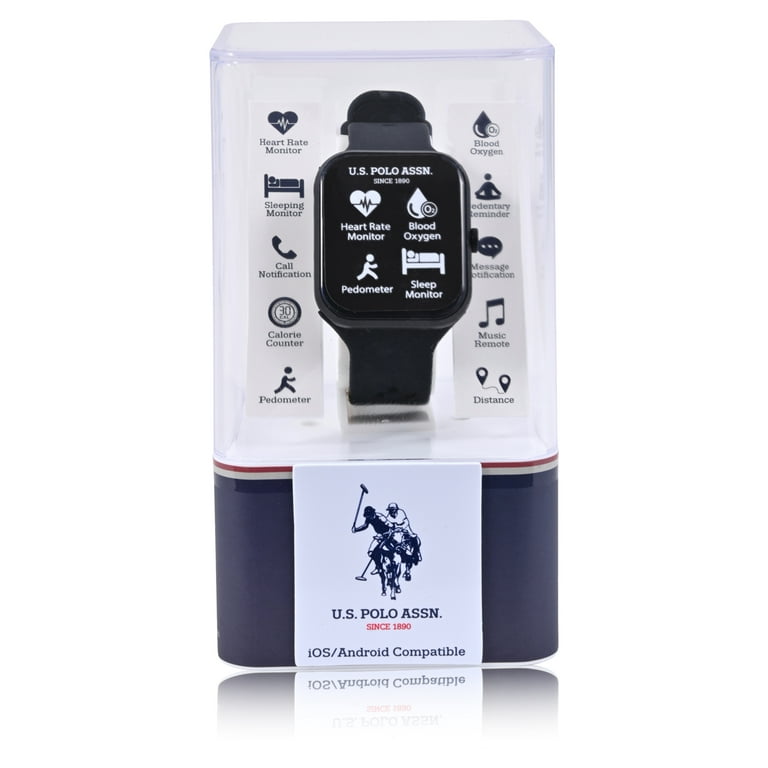 U.S. Polo Assn. Adult Unisex Smart Watch in Silver and Grey with Silicone Strap US9795BU Walmart