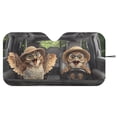 thumbnail image 3 of Xixirimido Car Windshield Sun Shade Foldable Sunshade Front Window Cover Sun Visor for Trucks SUVs Sedan Universal Car Interior Accessories, Funny Owls, 3 of 8