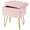 Pink, variant on JIOABL Vanity Stool Chair with 4 Metal Legs Anti-Slip Adjustable Feet, Faux Fur Seat, Storage Space, White