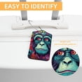 thumbnail image 3 of Monkey Square PU Leather 2 Pack Travel Tag - Bag Tag - Suitcase Tag with Privacy Cover and Stainless Steel Ring - Suitable for Travel, Backpack, and Handbag, 3 of 7