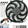14-15" Inch 180w Motor Electric Radiator Cooling Fan NPT Ground Thermostat Temperature Switch Kit