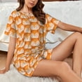 thumbnail image 4 of Rateoe Beautiful Fox A for 2 Piece Short Sleeves Pajama Sets Casual Lounge Sleepwear Ladies Pjs Sets with Pocket-4X-Large, 4 of 6
