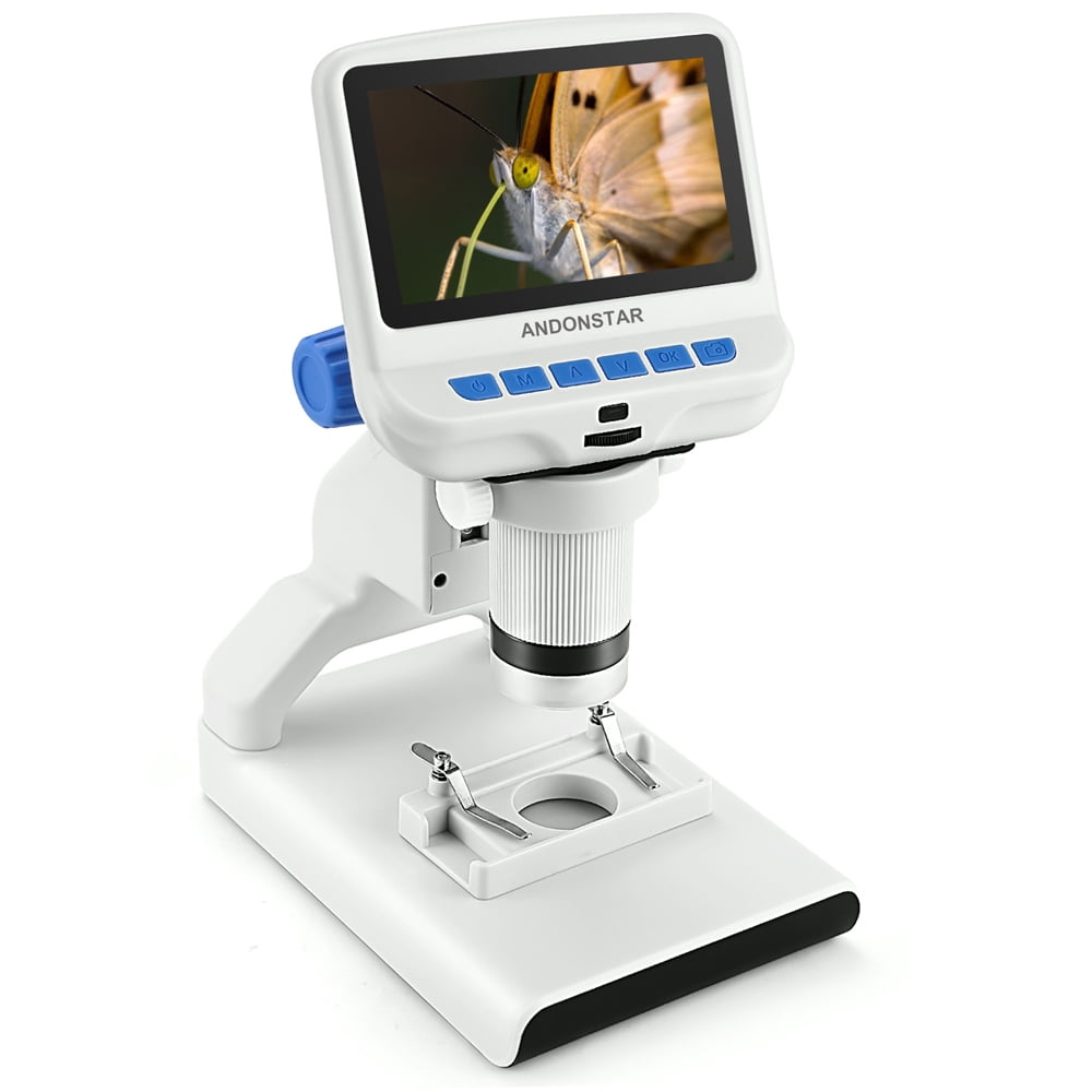 Jeanoko Digital Microscope AD102 220X 5V DC 100/% Popular Science Slices Microscope with Large Screen Display Adjustable Stand for Welding