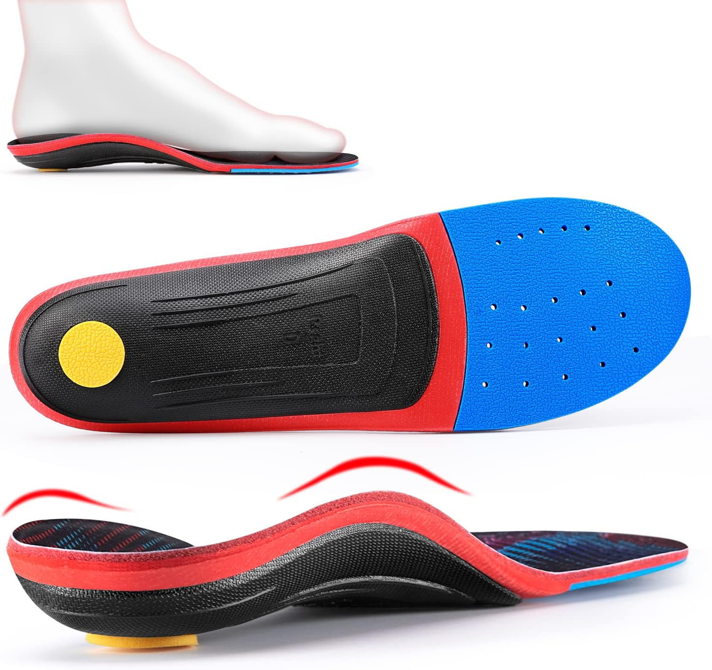 LARSARO Plantar Fasciitis Feet Insoles, Arch Supports Orthotics Inserts