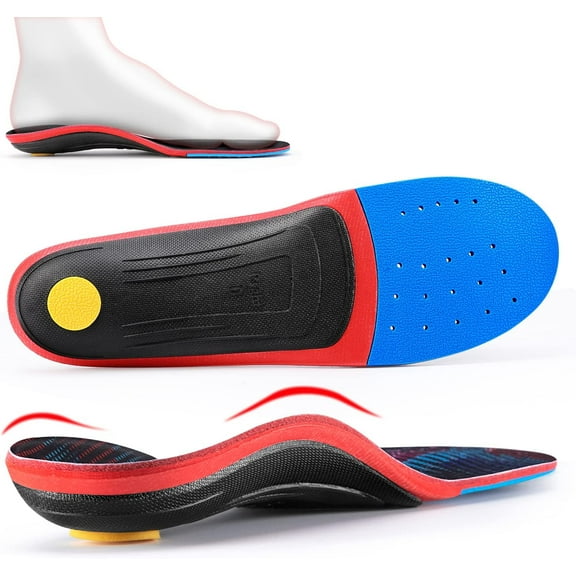 LARSARO Plantar Fasciitis Feet Insoles, Arch Supports Orthotics Inserts，Insoles for Standing All Day Men Women Work Boot Shoe Insole (Men 4-4 1/2 | Women 6-6 1/2-(230mm), Black)