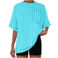 thumbnail image 4 of HongQid Womens Summer Tops Short Sleeve with Pocket Crew Neck Shirts Loose Casual Tshirts Polka Dots, 4 of 7