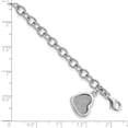 thumbnail image 4 of Sterling Silver Rhodium-plated Glitter Enamel Heart Bracelet QG4242, 4 of 4