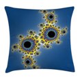 thumbnail image 1 of Fractal Throw Pillow Cushion Cover, Floral Spiral Unusual Modern Pattern with Rotary Lined Artistic Display, Decorative Square Accent Pillow Case, 20 X 20 Inches, Yellow Violet Blue, by Ambesonne, 1 of 2