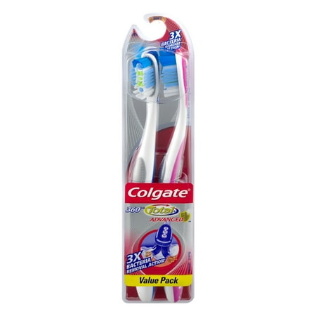 Colgate 360 Total Advanced Toothbrushes Soft - 2 CT - Walmart.com