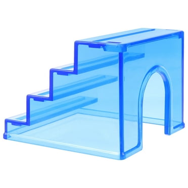 Sky-blue Acrylic Ladder Toy with Hideout for Hamster Chinchilla and Small Pets Play in Cage