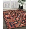 thumbnail image 2 of Ahgly Company Indoor Round Contemporary Saffron Red Oriental Area Rugs, 4' Round, 2 of 6