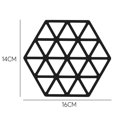 thumbnail image 1 of Lishi Silicone Triangle Coasters - Black Hexagonal Nordic Style, 1 of 5