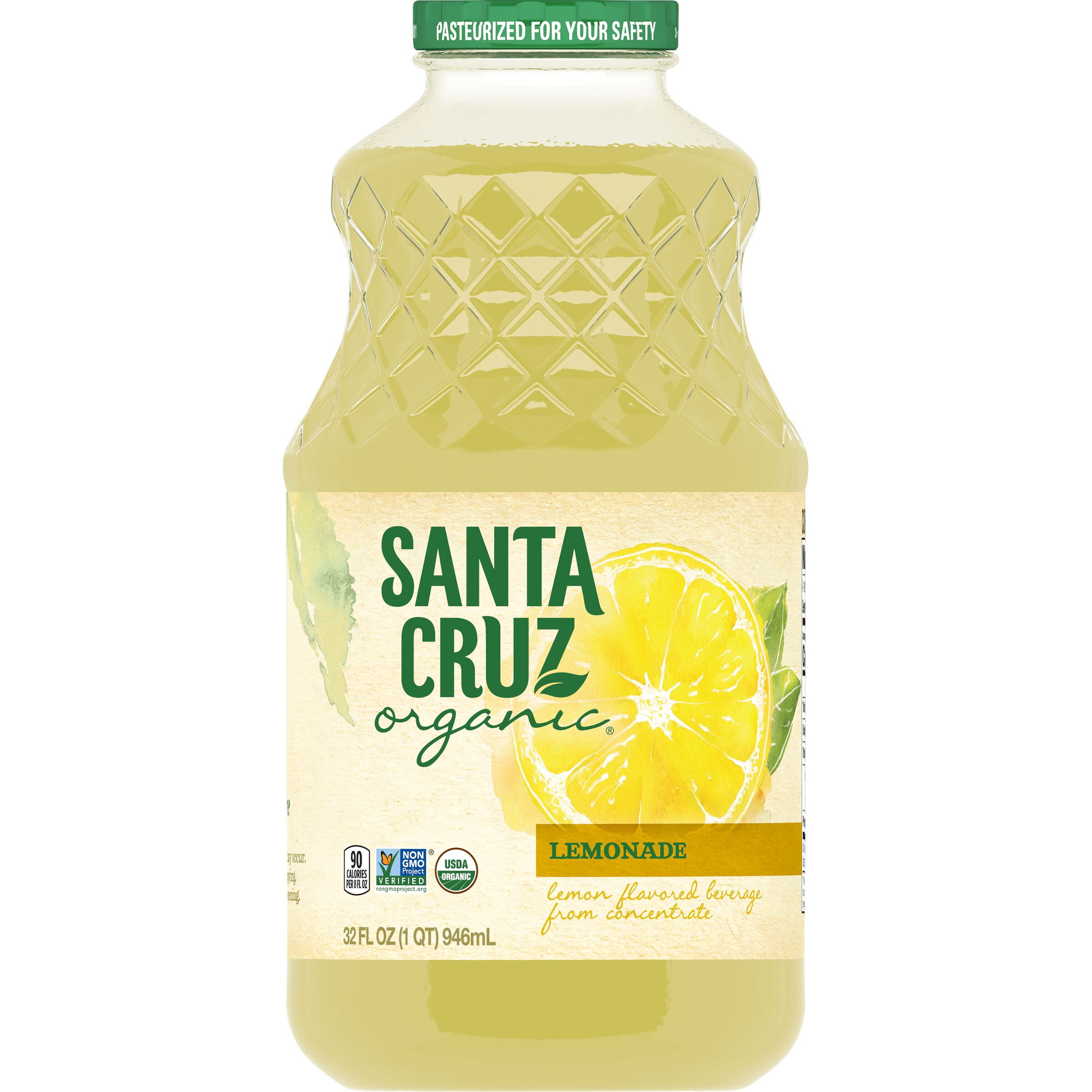 Santa Cruz Organic Lemonade, 32 oz, Glass Bottle