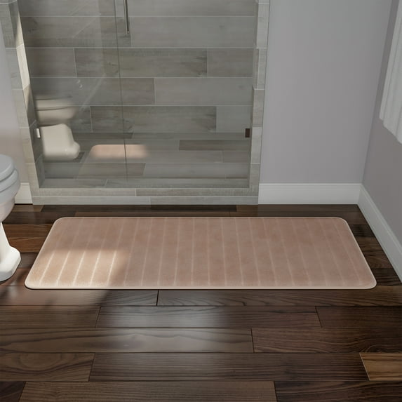 Somerset Home Memory Foam Striped Extra Long Bath Mat, 24" x 60"