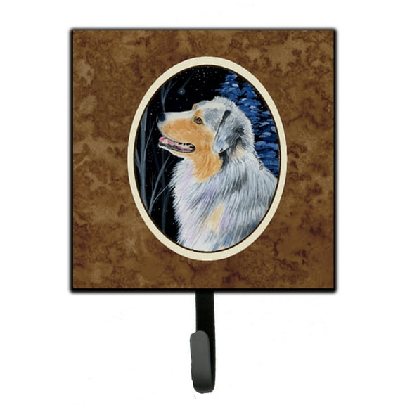 Carolines Treasures SS8382SH4 Starry Night Australian Shepherd Leash or Key Holder 7Hx4.25W multicolor