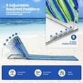 thumbnail image 6 of Gymax 3PCS Folding Beach Mat Set Adjustable Beach Lounge Chair & Side Table Set Stripe, 6 of 10