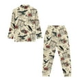 thumbnail image 5 of DISNIMO Crow Flower Print Women's Pajama Sets Long Sleeve Pjs Lounge Set with Pocket Button Down Sleepwear with Long Pajama Pants, (Available in Plus Size), 5 of 7