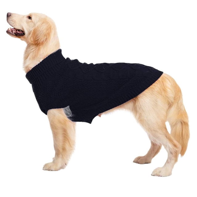 Suéter de 2 piezas con cuello alto y cuerda torcida para perros medianos y pequeños