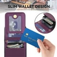 thumbnail image 3 of For Apple iPhone 17 Pro Max Argyle Pattern PU Leather RFID Blocking Protective Purse Wallet Case Magnetic Flip Cover Multi-Card Slots Pocket With Detachable Shoulder Strap,Dark purple, 3 of 7