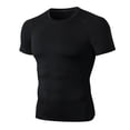 thumbnail image 1 of Men PRO Fitness Short-sleeved Sportswear Running Training Blouse High-elastic Sweating Quick-drying T-shirt,Black, 1 of 9