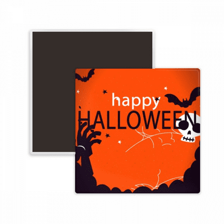 

red happy fear halloween square ceracs fridge magnet keepsake memento