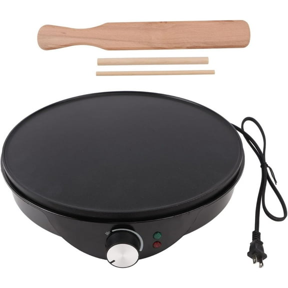 Crepe Maker Machine, Electric Crepe Maker Griddle Cooktop Pancake Maker with Batter Spreader Wooden Spatula for Crepes Roti, Tortilla, Blintzes