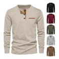 thumbnail image 2 of Camisa Henley De Pana De Casual, Playera Delgada De Manga La, 2 of 8