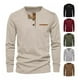thumbnail image 2 of Camisa Henley De Pana De Casual, Playera Delgada De Manga La, 2 of 8