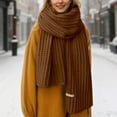 thumbnail image 2 of HNMKIU Scarf Warmer Knit Solid Color Winter Fashion Thick And Cozy Everyday Accessory for Daily Wear Coffee,One Size, 2 of 6