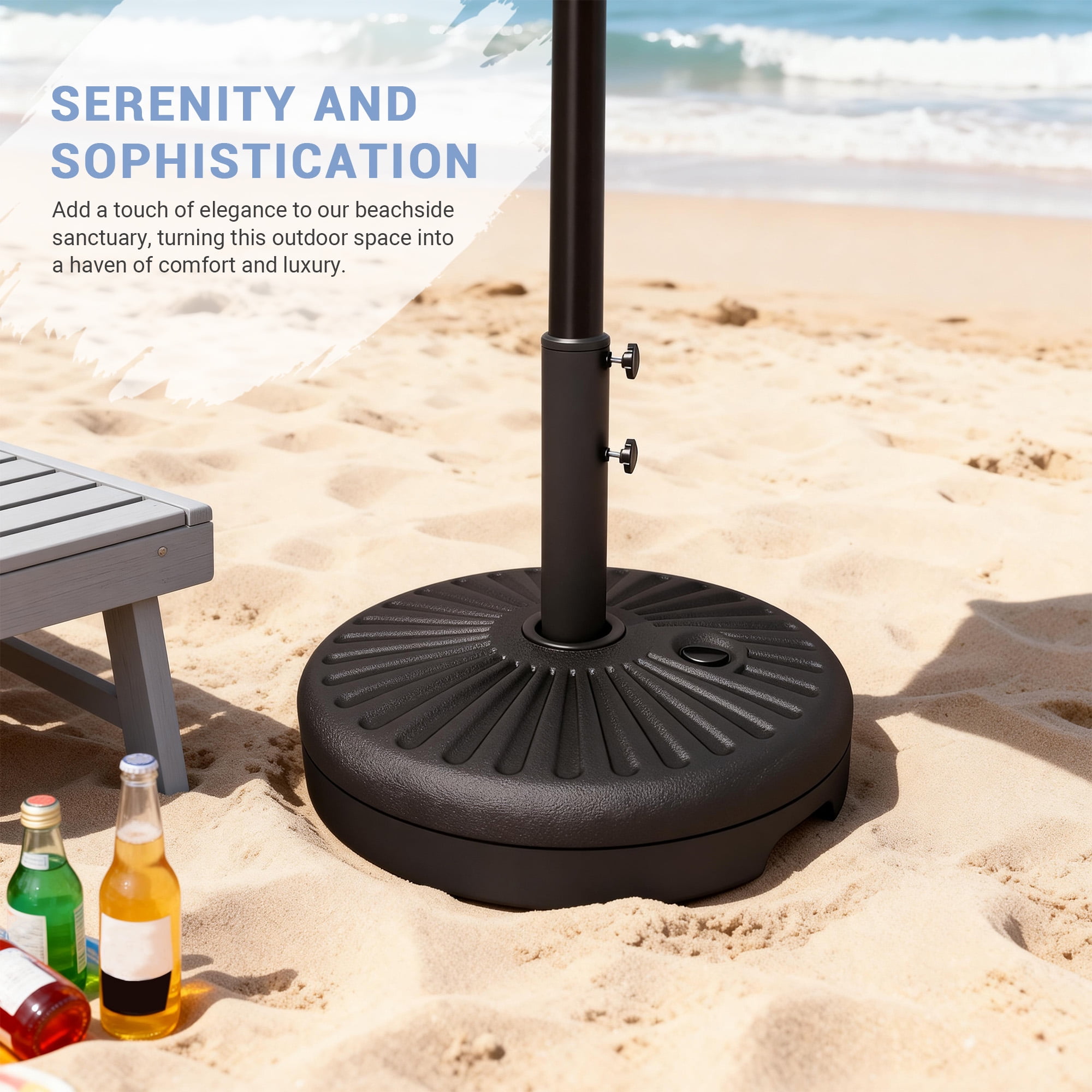 NAPWANT 81.5lb Heavy-Duty Patio Umbrella Base, Water & Sand Filled Stand for Deck, Backyard, Poolside & Cafe