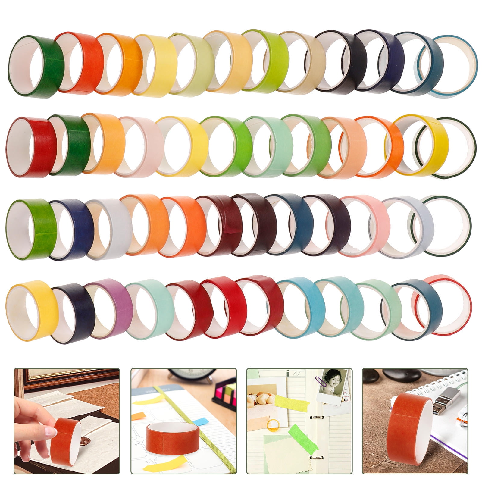 OUNONA 192 Rolls  of Delicate Washi Tapes Cuttable Washi Tapes Multi-function Craft Tapes