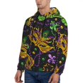 thumbnail image 3 of Wukai Mardi Gras Surface Print Men Hoodies Fleece Sweatshirts Long Sleeve Sweaters Pullover Fall Outfits Winter Clothes-XX-Large, 3 of 7