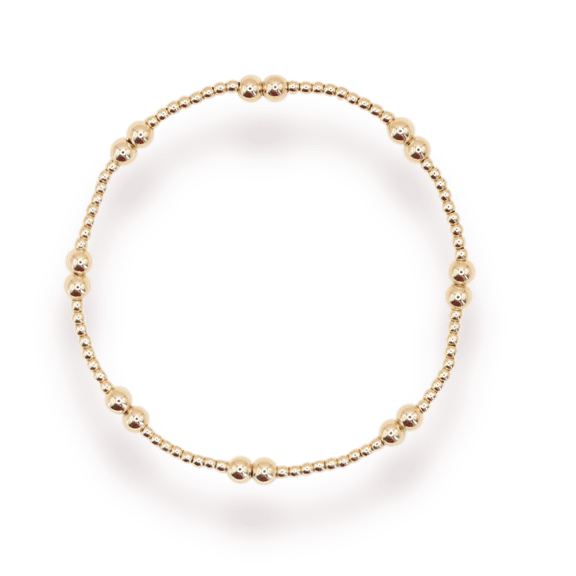 2mm Double 4mm Gold-Filled Beaded Bracelet