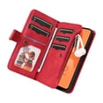 thumbnail image 4 of Multifunctional Case for Samsung A32 4G,[RFID Blocking] 9 Credit Cards Holder with Wrist Strap, Premium PU Leather Zipper Wallet Purse Magnetic Flip Phone Cover for Samsung Galaxy A32 4G, Red, 4 of 12