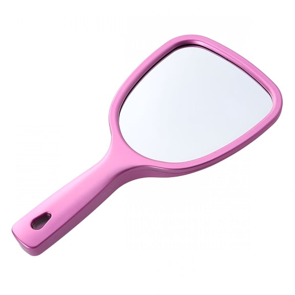 ACDANC 1pc Double Side Handheld Mirror Cosmetic Mirror Back 2X and 3X Magnification Round Mirror (Rosy)