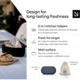 thumbnail image 2 of LARS NYSØM Bread Box I Metal Box with linen bag for long lasting freshness I Bread Bin with bamboo lid usable as cutting board I 14.2x7.5x5.1 In (Midnight Blue), 2 of 7