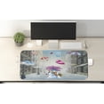 thumbnail image 2 of Winter Computer Mouse Pad, Childish Cartoon Image with Snowman and Colorful Umbreallas Between Buildings, Rectangle Non-Slip Rubber Mousepad X-Large, 35" x 15" Gaming Size, Multicolor, by Ambesonne, 2 of 2