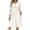 White, variant on ZHOGXU Fashion Womens Bodycon Midi Dresses Solid Color V Neck Long Sleeve Fitted Button Front Office Daily Wear