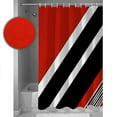 thumbnail image 3 of Red Black Stripe Shower Curtains for Bathroom Waterproof Fabric Bath Curtains Decor Bath Tub Curtain Geometric Simple Color Line Decorative Shower Curtain Sets with 12 Hooks, 72x72 Inch, 3 of 6