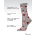 thumbnail image 3 of MeMoi Cupcakes Bamboo Blend Crew Socks - Womens - Female, One Size, Light Gray Heather, 3 of 7