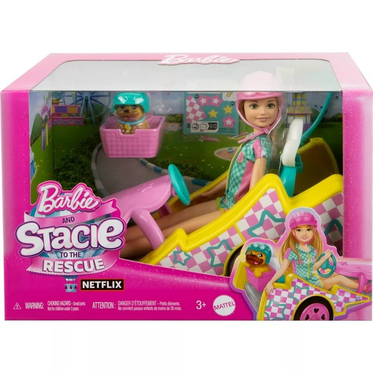 Barbie Stacie Racer Doll with Go-Kart, Dog, Accessories Barbie Stacie Racer Doll with Go-Kart, Dog, Accessories
