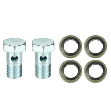 2 Set Universal Auto Banjo Bolt Brake Line Fitting Adapter Kit M14 x 1.5 with 14mm ID Washer